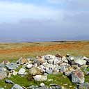 The remains of the trig point on Meldon Hill.