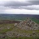 The summit cairn on Calver Hill.