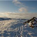 Looking west from the cairn on Yeavering Bell.