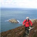 Heading towards Holyhead Mountain with North Stack in the background.