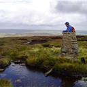 Looking out from the trig point on Harnisha Hill.